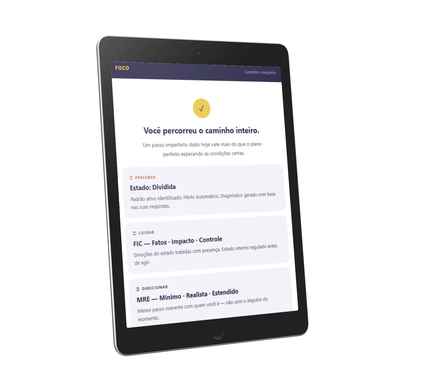 App FOCO — Caminho completo